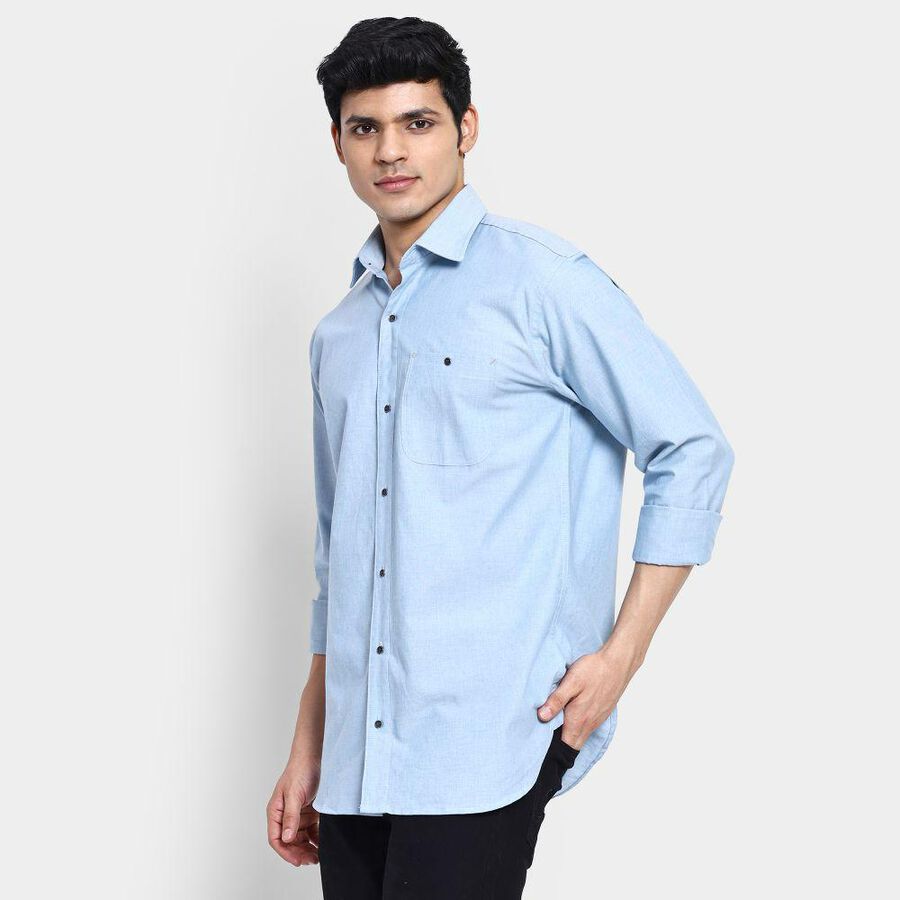 Men's 100% Cotton Casual Shirt , Light Blue, large image number null